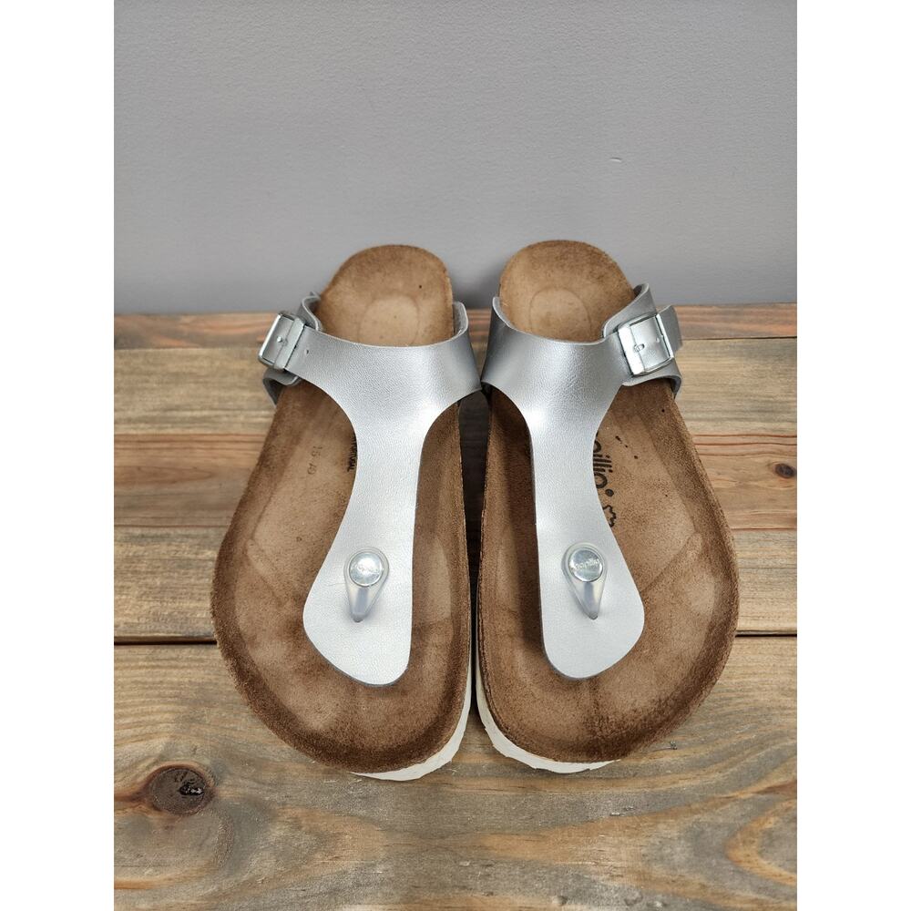 Birkenstock Papillio Gizeh Platform Sandals Silver Women's US 8 - Picture 2 of 6